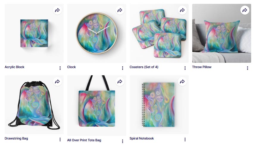 Mother Nature design on clock, bags, notebooks